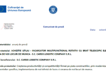 ACHIZITIE UTILAJ – INCARCATOR MULTIFUNCTIONAL ROTATIV CU BRAT TELESCOPIC ELECTRIC SI CREAREA DE NOI LOCURI DE MUNCA – S.C. CARSIS LOGISTIC COMPANY S.R.L. ACHIZITIE UTILAJ - INCARCATOR MULTIFUNCTIONAL ROTATIV CU BRAT TELESCOPIC ELECTRIC SI CREAREA DE NOI LOCURI DE MUNCA - S.C. CARSIS LOGISTIC COMPANY S.R.L.